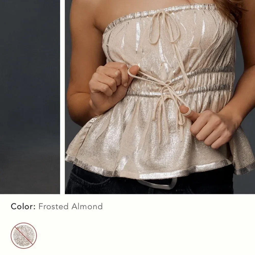 NWT Anthropologie Strapless Babydoll Top - Picture 3 of 7